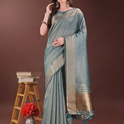 LeeliPeeri Designer Woven Design Zari Organza Saree-image-46
