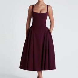 LULU & SKY Square Neck Sleeveless Fit and Flare Midi Dress-picture-21