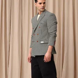 mr bowerbird Men Checkered Double Breasted Casual Blazer image 3