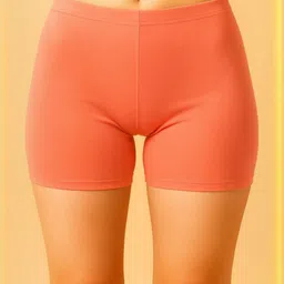 UllasPemium Women Pack Of 2 Peach & White Slim Fit Cotton Canvas Shorts-picture-33