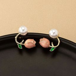 PolluxCraft Gold-Plated Beaded Floral Studs-picture-44