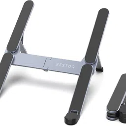 Bestor H-Shape Laptop Stand Compact Aluminum for Desk,Built-in Damping Shaft,6-Levels Angles Adjustable Foldable Stand, Pocket-Sized, Cooling Portable & Ergonomic Aluminium Desk Stand Laptop Stand with Adjustable Height Compatible with Universal Laptops-image-11
