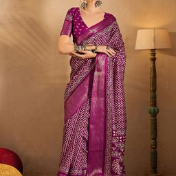 Anouk Rustic Zari Silk Blend Sungudi Saree-picture-40