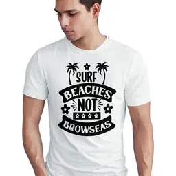 Seekbuylove Typography Printed Round Neck Short Sleeves Bio Finish Pure Cotton T-shirt-picture-19