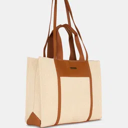 Forever Glam by Pantaloons Colourblocked Oversized Structured Tote Bag with Cut Work image 5