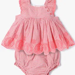 GAP Infant Girls Checked Pure Cotton Top With Shorts Clothing Set-picture-18