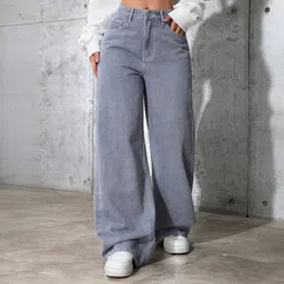 robecult Women Boyfriend High Rise Grey Jeans-picture-13