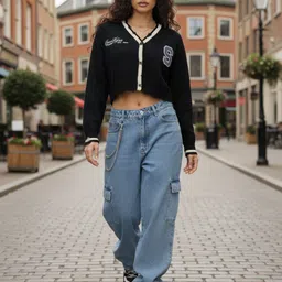 glitchez Distressed Contrast Panel & Applique Cardigan image 4