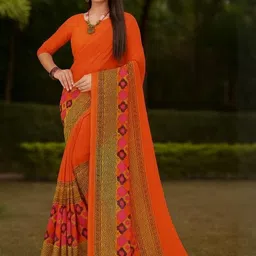 KALINI Geometric Printed Saree With Blouse Piece-picture-16