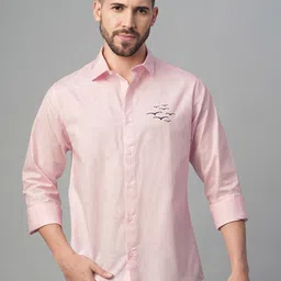 Mast & Harbour Spread Collar Long Sleeves Linen Relaxed Fit Shirt-picture-40