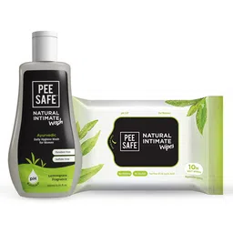 PEESAFE Set Of 2 Intimate Wash- 105 ml & Natural Wipes- 10 Wipes image 1