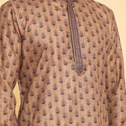 Arihant Rai Sinha Floral Printed Mandarin Collar Thread Work Straight Kurta With Churidar image 3