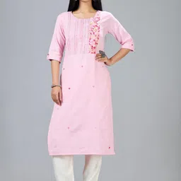 Rootover 30 Women Embroidered Straight Kurti-image-10
