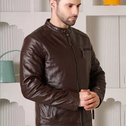 COOL EQUAL Men Leather Leather Jacket image 3