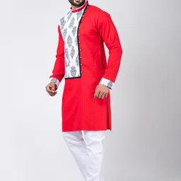 Rainbow Cloths Men Ethnic Motifs Thread Work Kurta image 2