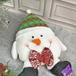 Little Surprise Box LLP 2 Pcs Green & Red Snowman Pillow & Gift Sack For Christmas Dcor image 5