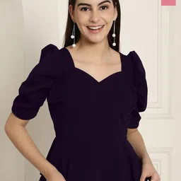 Metronaut Women Pack Of 2 Square Neck Puff Sleeve Peplum Top-picture-14