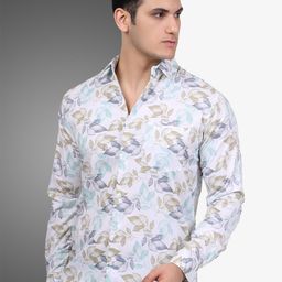 D Finish Men Smart Fit Floral Printed Spread Collar Cotton Casual Shirt-picture-22