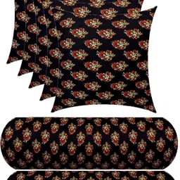 swikon star Microfibre Sleeping Pillow Pack of 7 Floral Combo Set 5 Cushion And 2 Bolster-picture-19