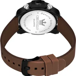 crestello Brown Silicone Strap Analog Watch - For Men CR-DSL042-BRWN image 5