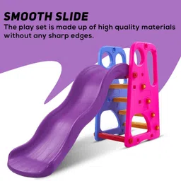 baybee Folding Slide and Basketball Stand Set | First Slide Plastic Play Climber | Basketball Hoop Adjustable Height | Junior Play Indoor Outdoor Portable for Toddler, Kids | Toy Suitable Kids For 1 To Up Boys & Girls ( Blue ) image 3