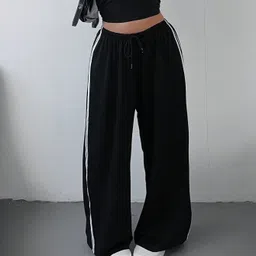 dockstreet Women Solid White, Black Track Pants image 3