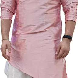 26 i Men Art Silk Kurta Salwar Set image 4