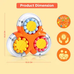 buddynjoy Bean Triangular Rotating Cube for Relieving Stress , Anxiety for Kids & Adults image 2