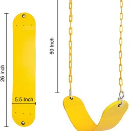 hop n play Kids Flexible Swing Seat Heavy Duty 60" Chain Plastic Coated with Hooks image 3