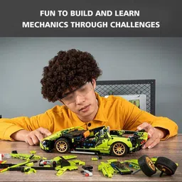 gknex 1:18 Pull Back Racing Car Building Blocks | DIY Assembly Sports Car Toy image 2