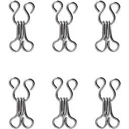 100 Pairs Steel Sewing Hook and Eye - Silver Hook Eye-image-20