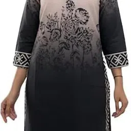 atipriyavastra Women Dyed/Ombre, Floral Print, Geometric Print, Printed Pure Cotton Straight Kurta-picture-20