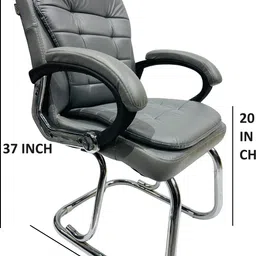goyalson Ergonomic Home Office Study Reception principal chair Leatherette Office Visitor Chair image 2