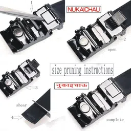 nukaichau Men Formal, Casual, Evening, Party Black Artificial Leather, Texas Leatherite Belt image 3