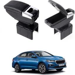 oshotto PU Leather AR-01 Car Armrest Console Box For Slavia Black Car Armrest-picture-37