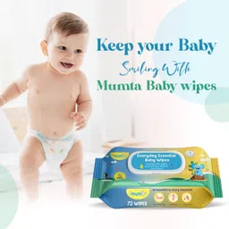 mumta Soft Cleansing Baby Wipes with Aloe Vera & Vitamin E -72x8 Counts image 5