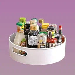 hynej Plastic full rotation Turning Container Plate – Indoor & Culinary Area Storage Basket-picture-25