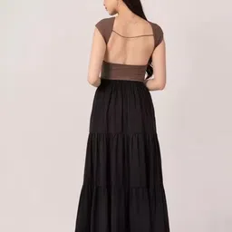 kamnacreation Women Solid Flared Black Skirt image 2