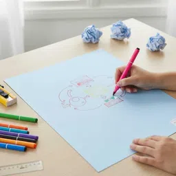 first click Chart Paper Sky Blue Color 70x55 cm 180 GSM Pack of 5 for Art and Craft Project Unruled 70x55 cm 180 gsm Coloured Paper image 3