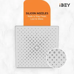ibey 10 Inch Square Steel Overhead Shower Head | High-Pressure Rainfall for Bathroom Fixed Mount image 4