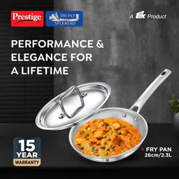 prestige Fry Pan 26 cm diameter with Lid 2.3 L capacity image 2