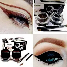 emrika Best Gel Eyeliner & Eyebrow 2 In 1 | 24 Hours Longlasting ( BLACK & BROWN ) 30 ml image 4