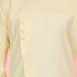 BAESD Boys Solid Yoke Design Mandarin Collar Cotton Ethnic A-Line Kurta Pyjama Set image 4