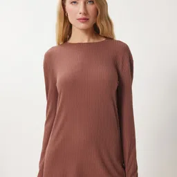 Happiness istanbul Ribbed Round Neck Top & Trousers Co-Ords-picture-27