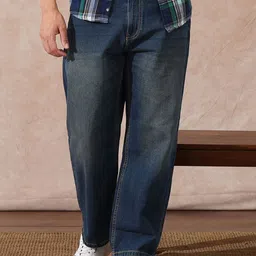 WROGN Men Comfort Wide Leg Mid-Rise Light Fade Jeans-picture-25