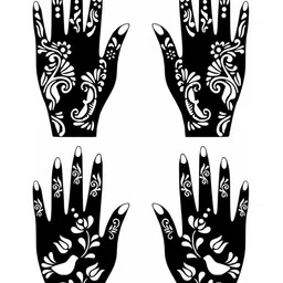 VOORKOMS Unique Floral Combo Mehndi Stencil Stickers for Special Occasions Pack Of 2-picture-12