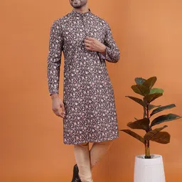 TABARD Floral Printed Mandarin Collar Pure Cotton Straight Kurta-picture-26
