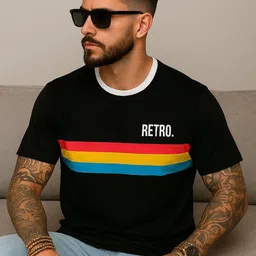 Austin wood Striped Round Neck T-shirt-image-28