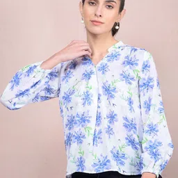 Crimsoune Club Women Floral Printed Shirt Style Top-image-26
