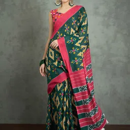 Mitera Bagh Printed Ikat Saree-picture-29